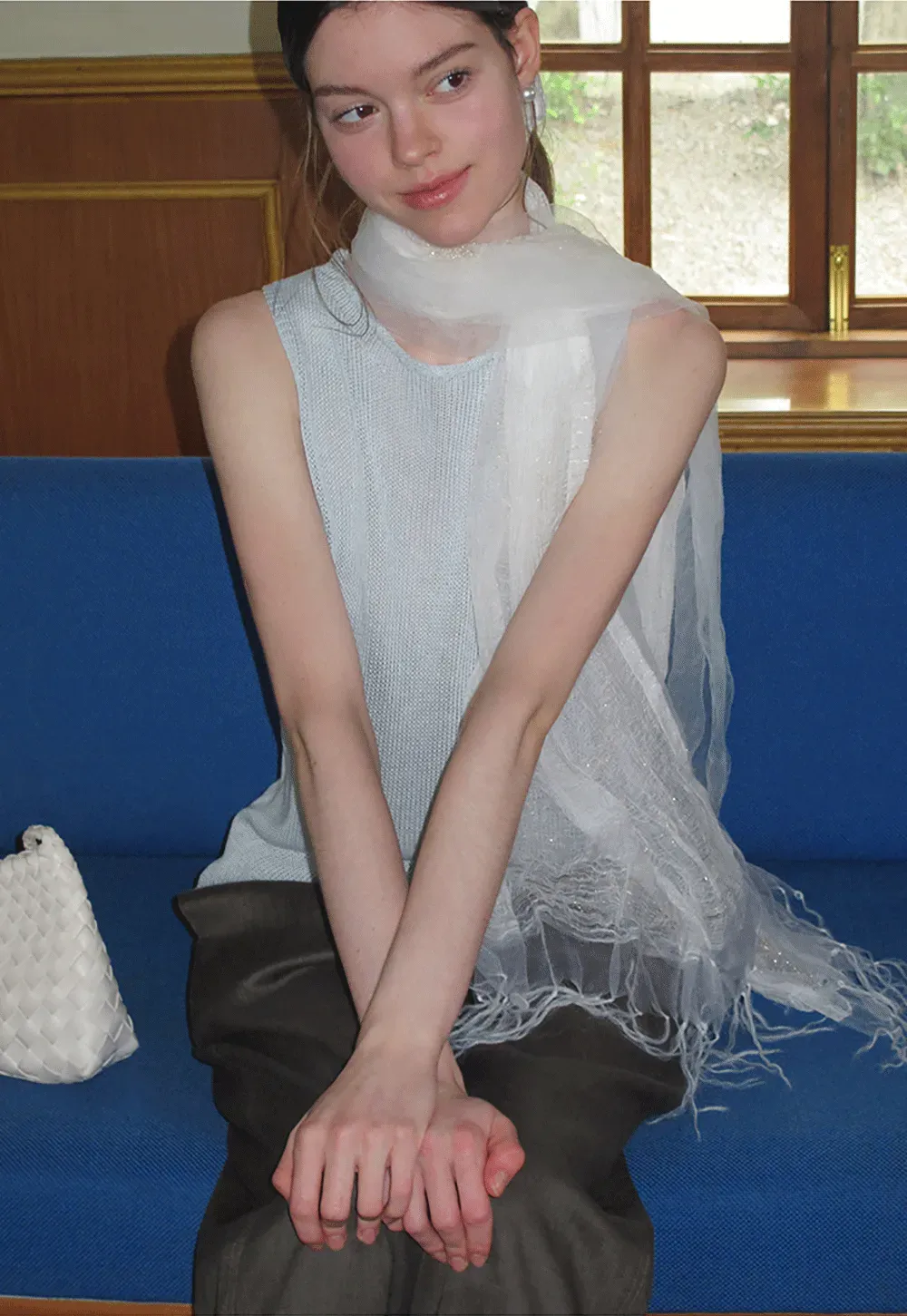 Ribbed Knit Sleeveless Tank Top