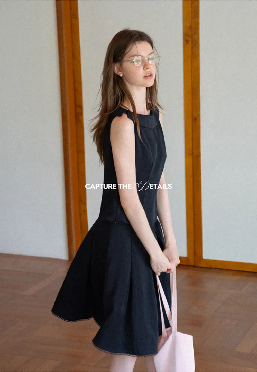 Peplum Hem Sleeveless Top and Pleated Skirt