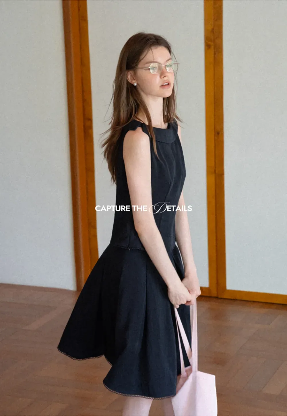 Peplum Hem Sleeveless Top and Pleated Skirt
