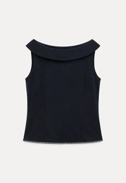 Peplum Hem Sleeveless Top and Pleated Skirt