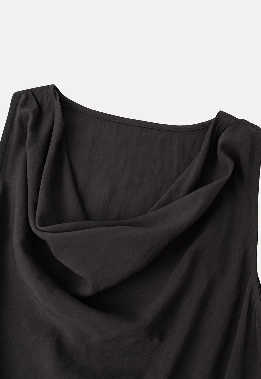 Draped V Neck Sleeveless Top And Flowing A Line Skirt Set