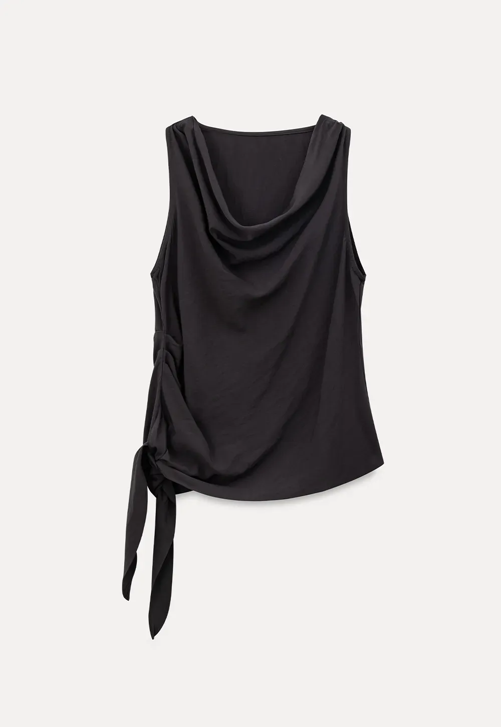 Draped V Neck Sleeveless Top And Flowing A Line Skirt Set