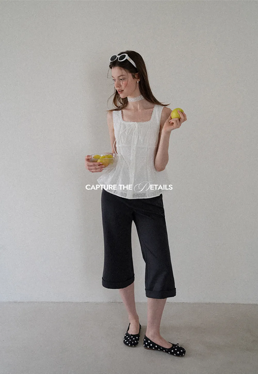 Lace Trim Square Neck Peplum Tank Top