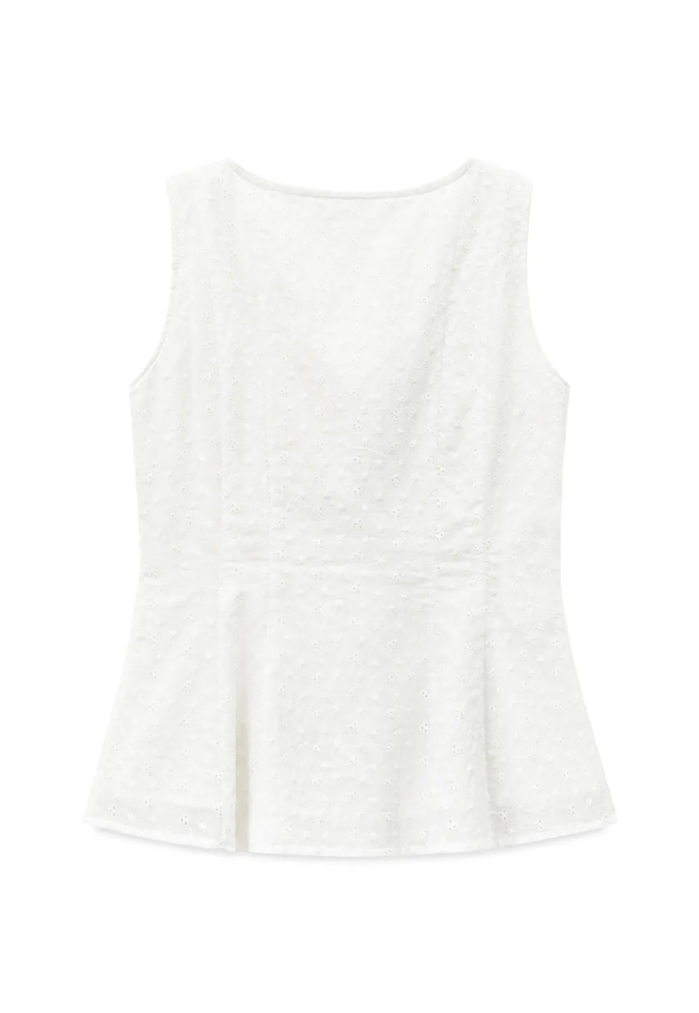 Lace Trim Square Neck Peplum Tank Top