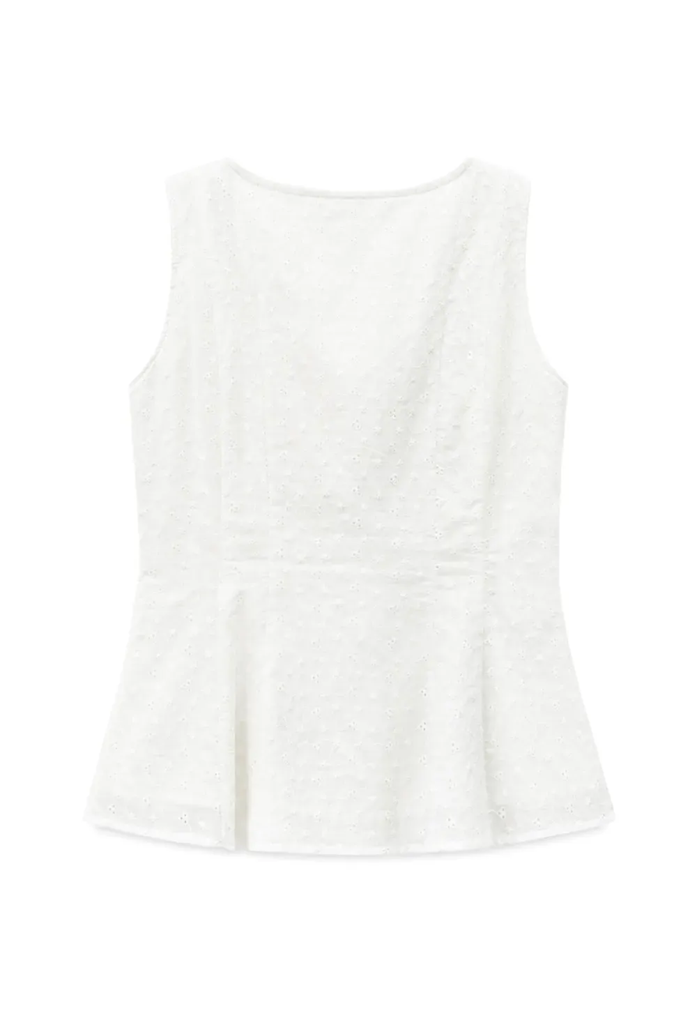 Lace Trim Square Neck Peplum Tank Top