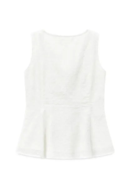 Lace Trim Square Neck Peplum Tank Top