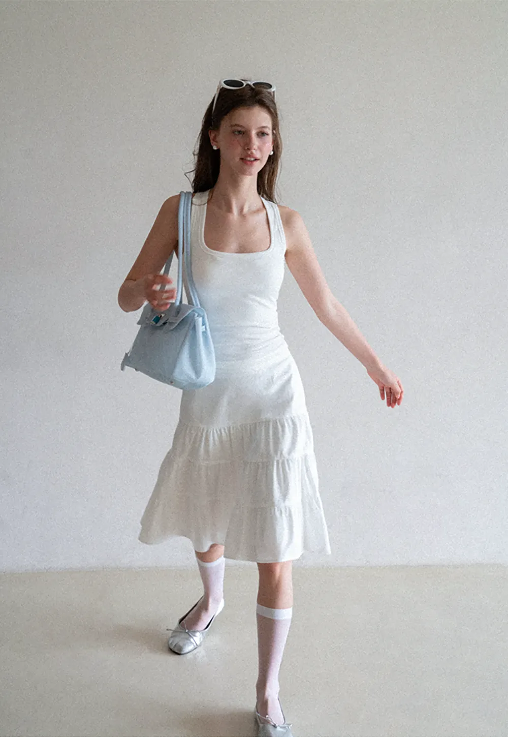 Square Neck Ribbed Knit Tank Top