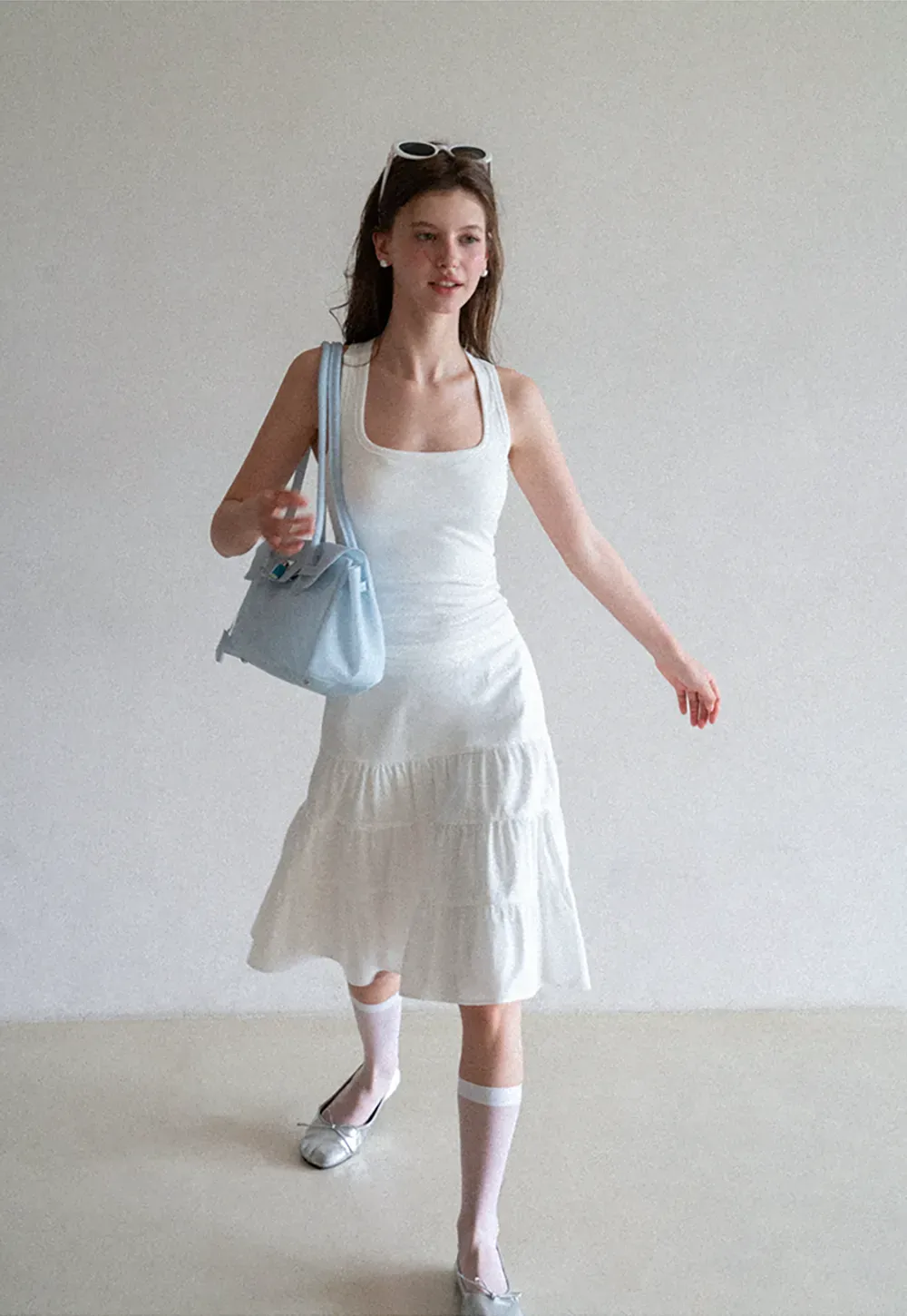 Square Neck Ribbed Knit Tank Top