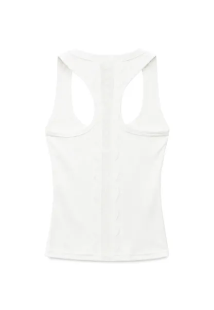 Square Neck Ribbed Knit Tank Top