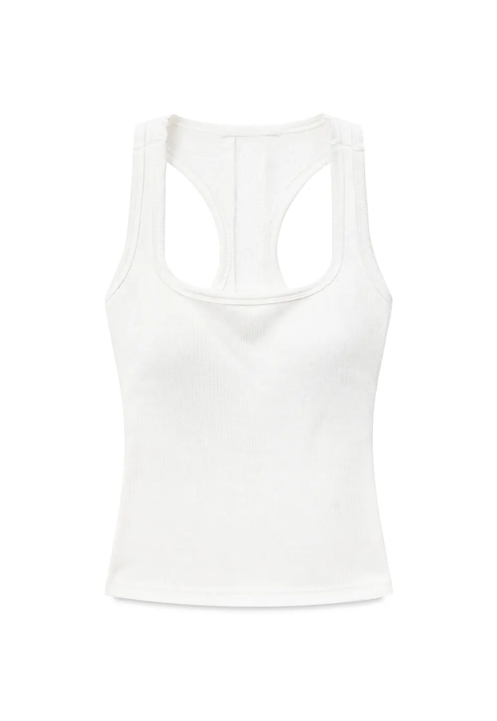 Square Neck Ribbed Knit Tank Top