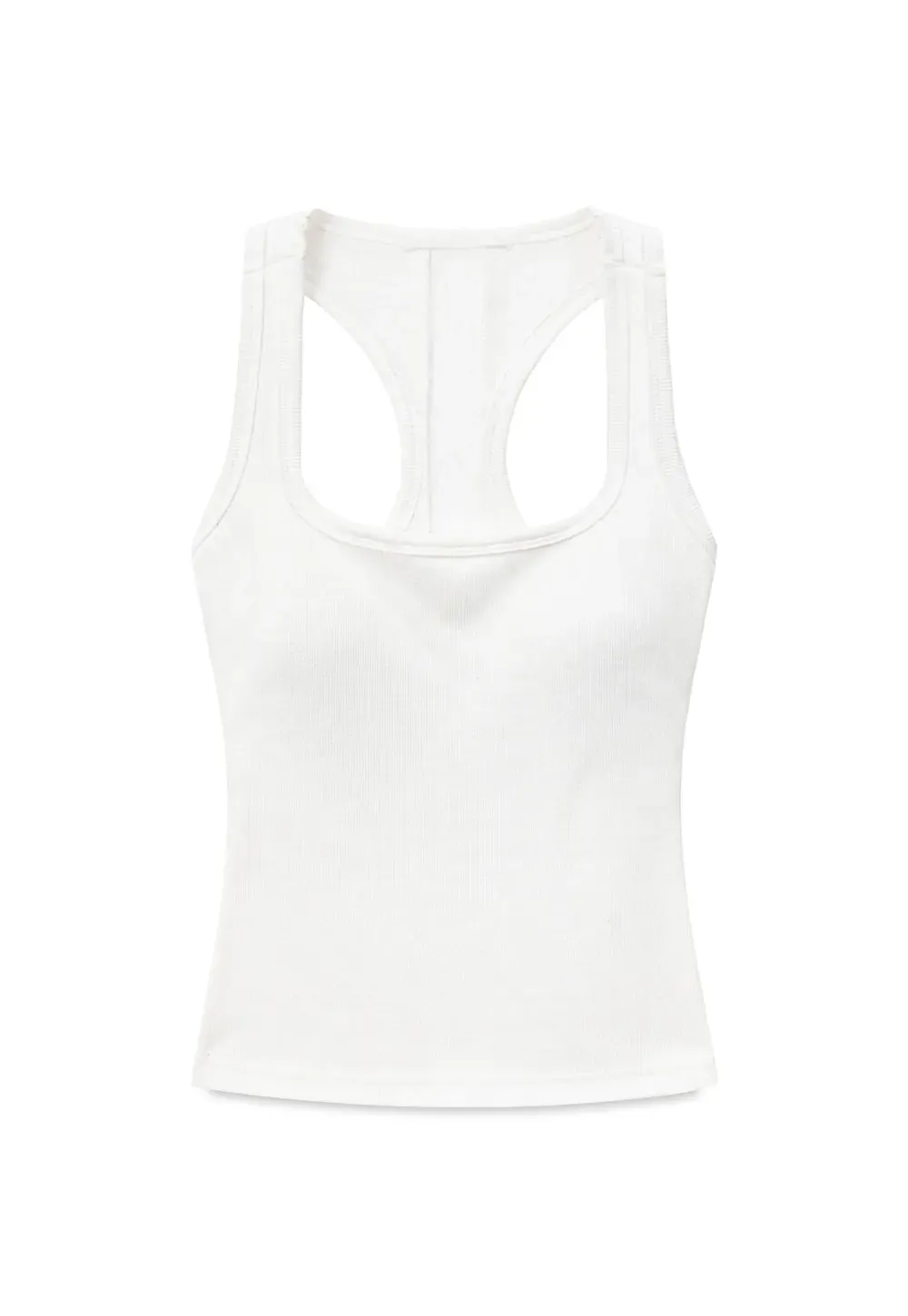 Square Neck Ribbed Knit Tank Top