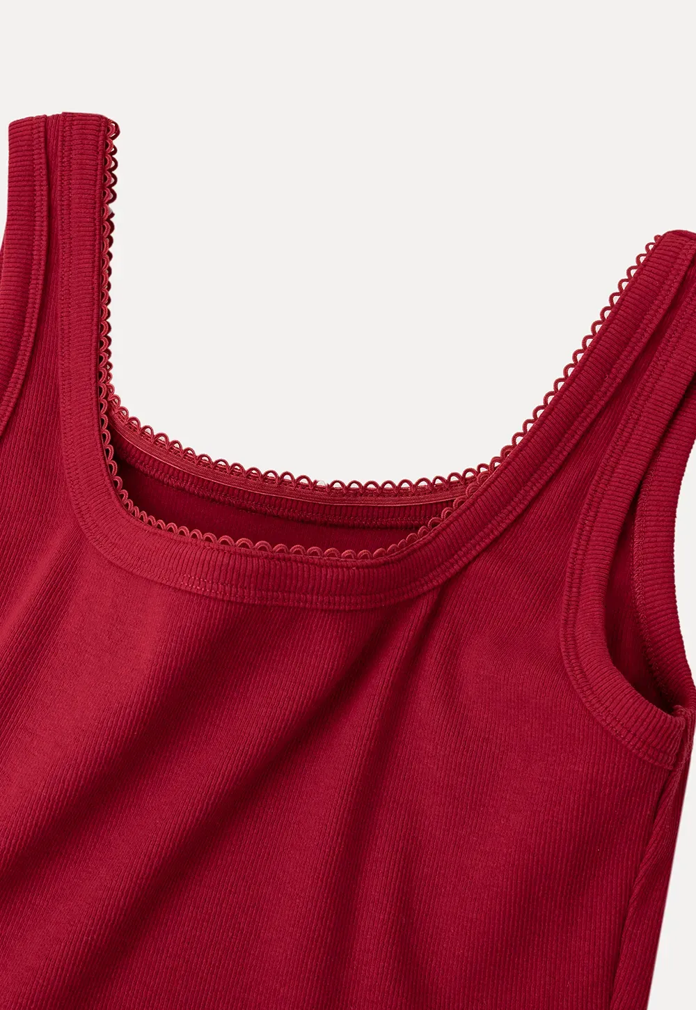 Cropped Square Neck Tank Top