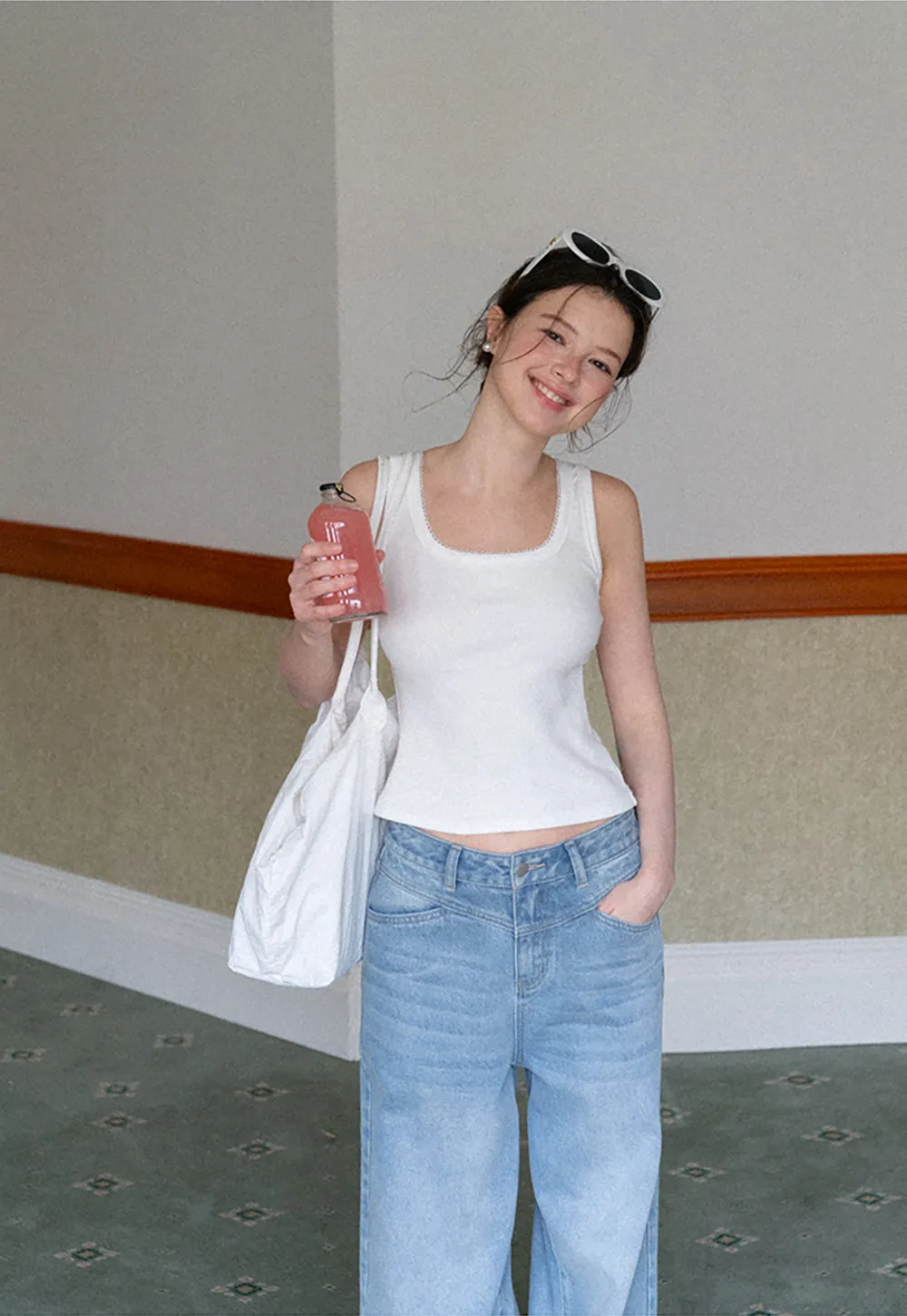 Cropped Square Neck Tank Top