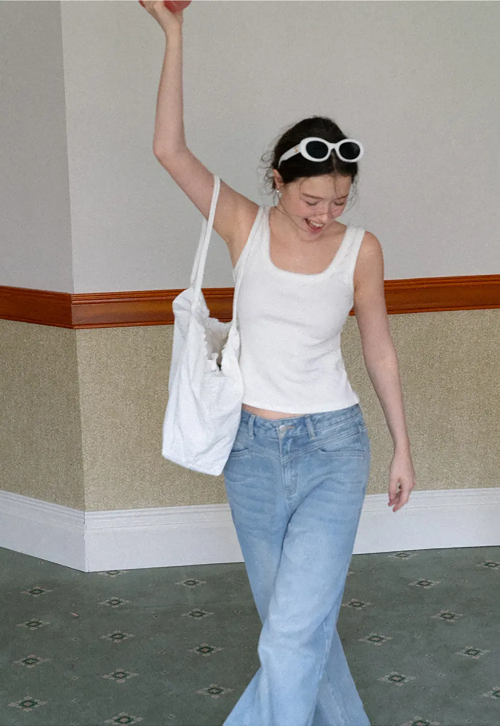 Cropped Square Neck Tank Top