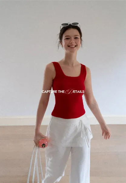 Cropped Square Neck Tank Top