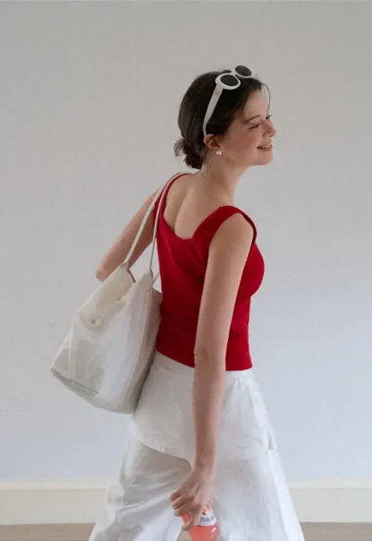 Cropped Square Neck Tank Top