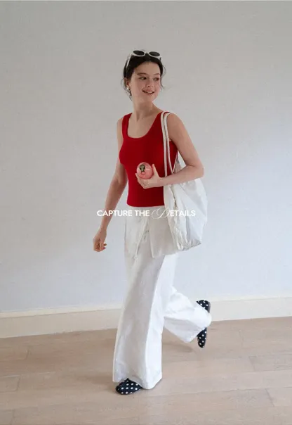 Cropped Square Neck Tank Top