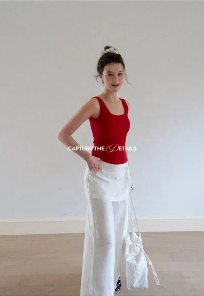 Cropped Square Neck Tank Top