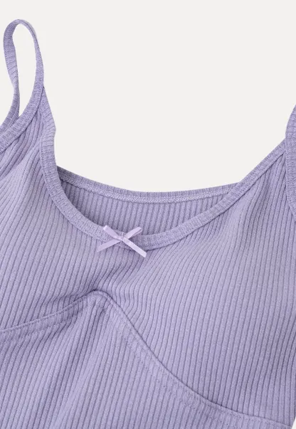 Ribbed Knit V Neck Tank Top