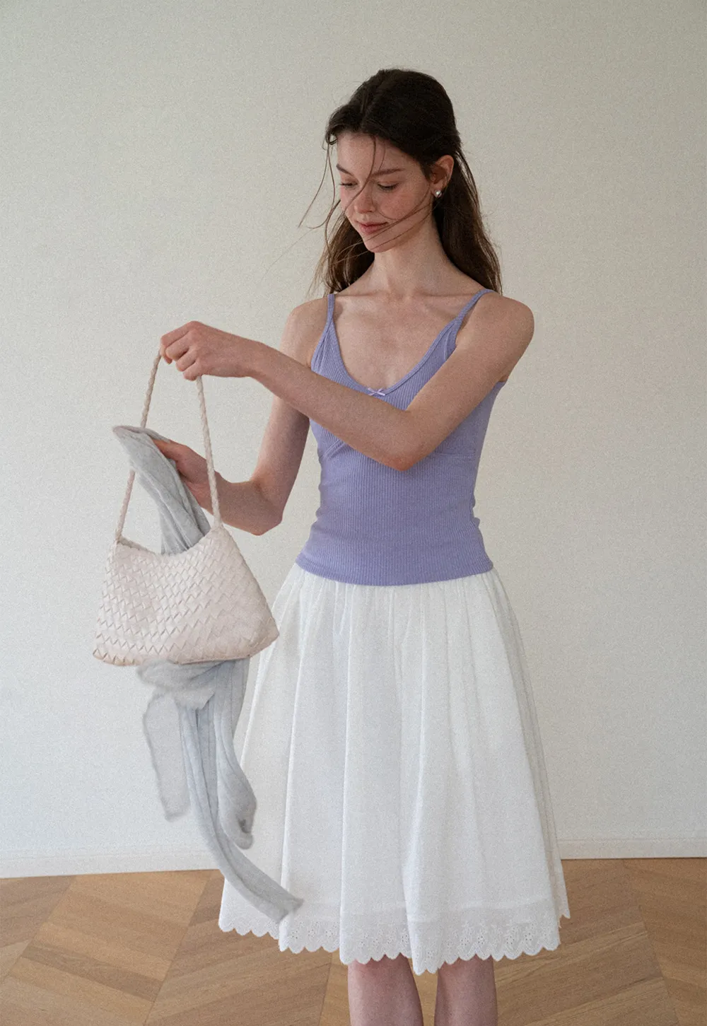 Ribbed Knit V Neck Tank Top