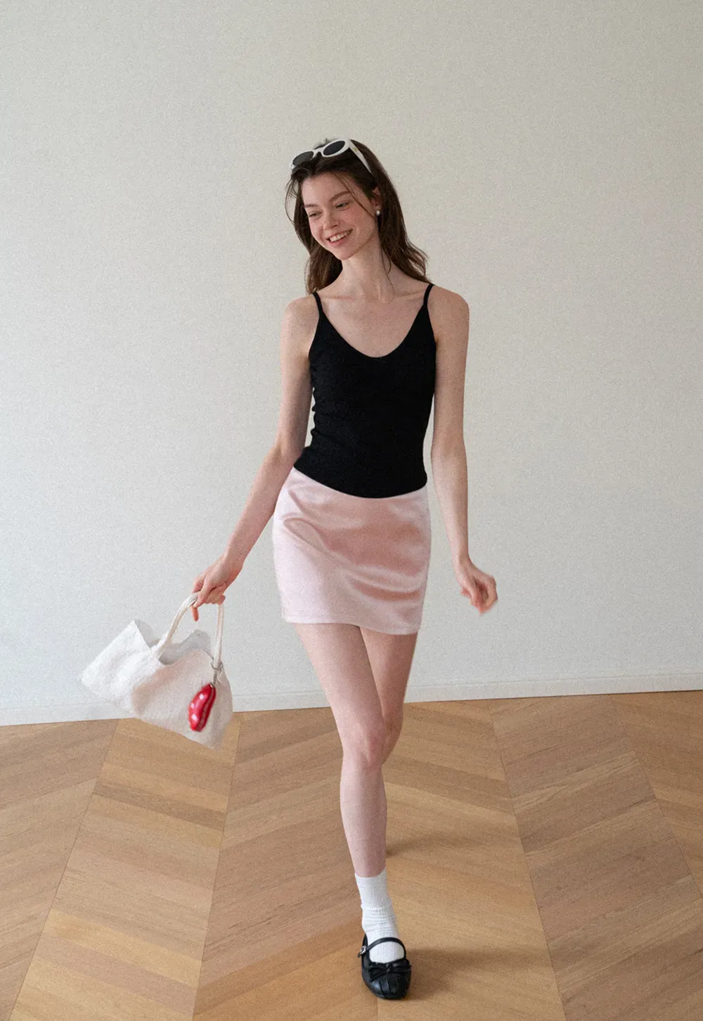 Ribbed Knit V Neck Tank Top