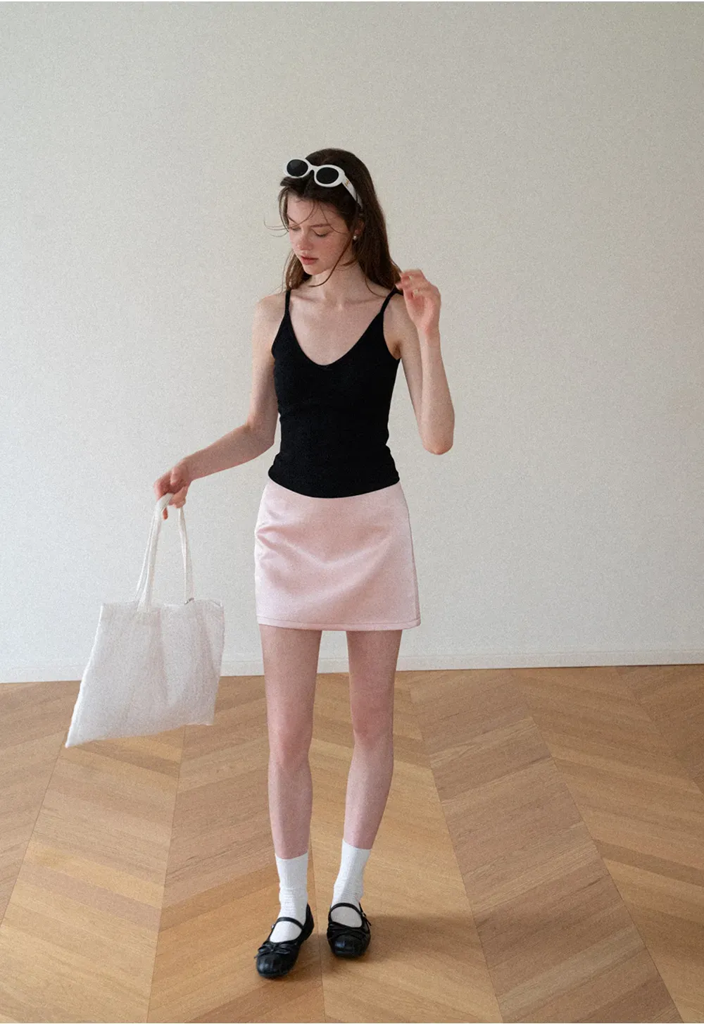 Ribbed Knit V Neck Tank Top