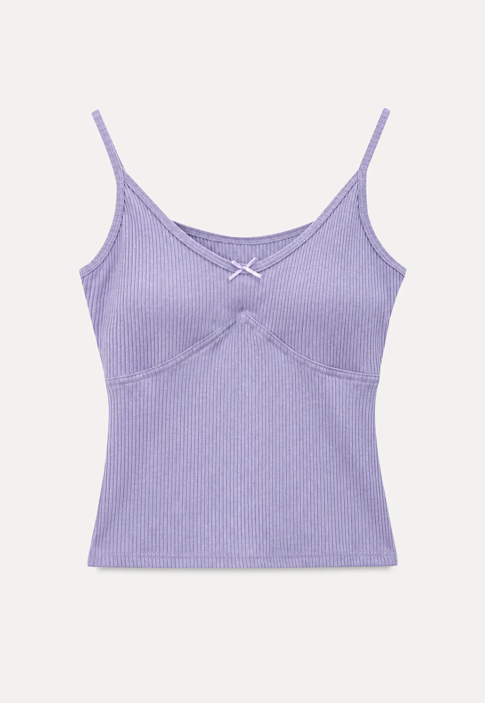 Ribbed Knit V Neck Tank Top