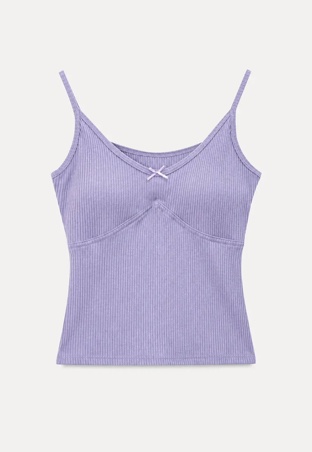 Ribbed Knit V Neck Tank Top