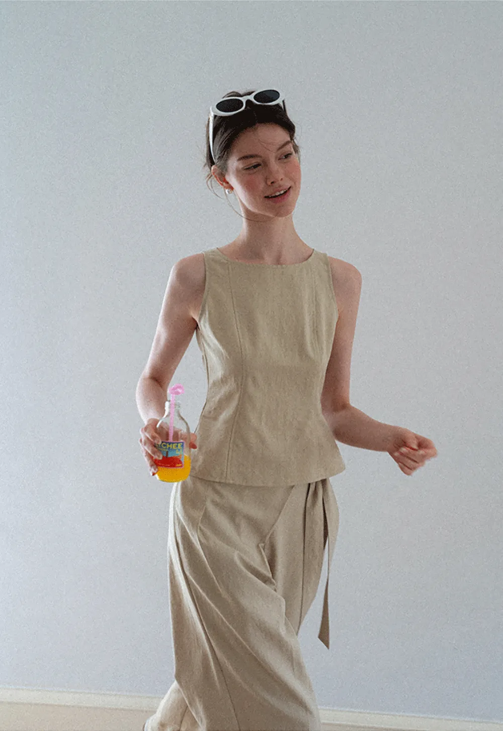 Tanktop mit strukturierten Nähten