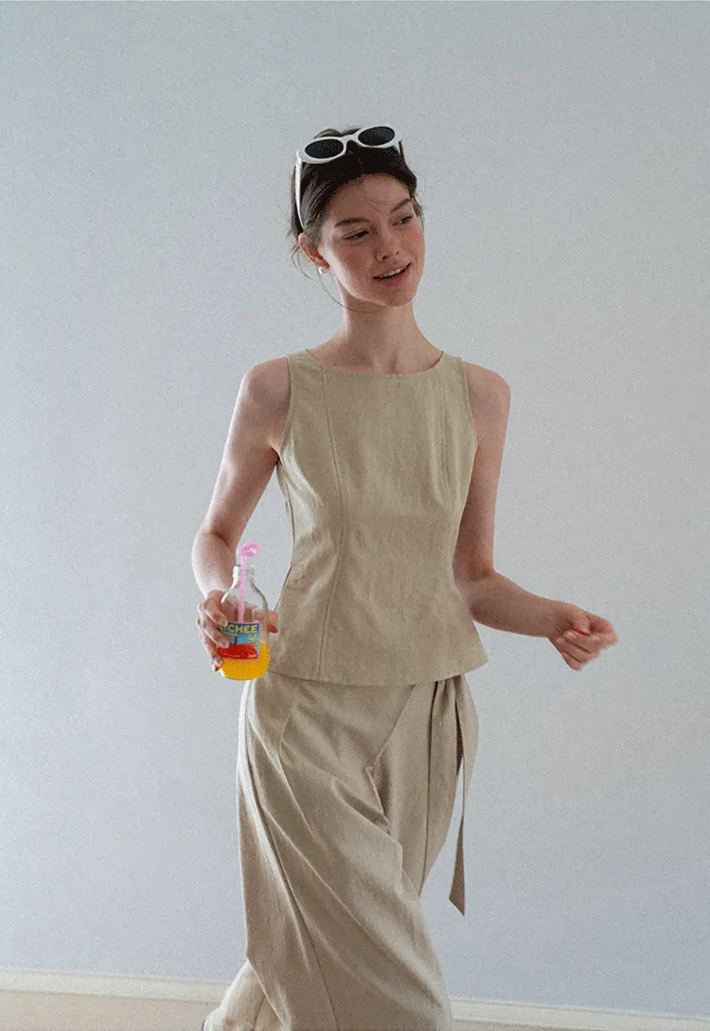 Tanktop mit strukturierten Nähten