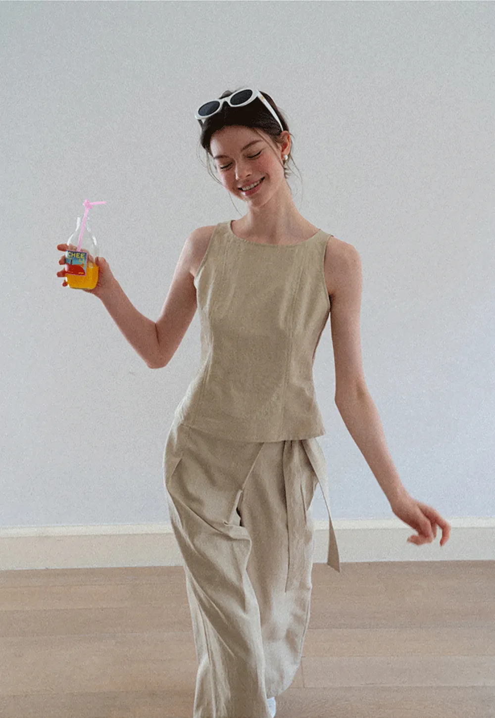 Tanktop mit strukturierten Nähten