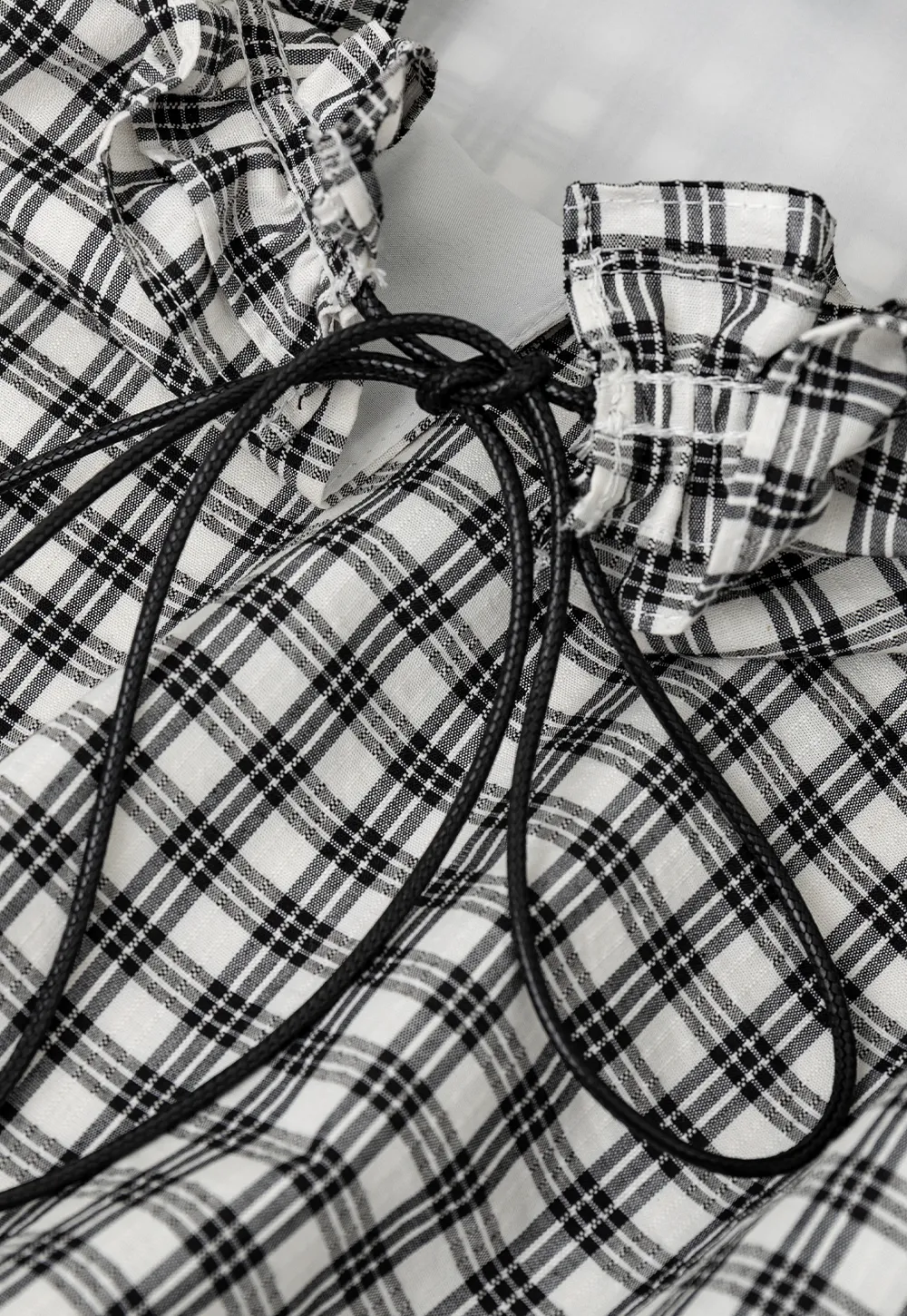 Ruffled Halter Neck Gingham Print Tank Top