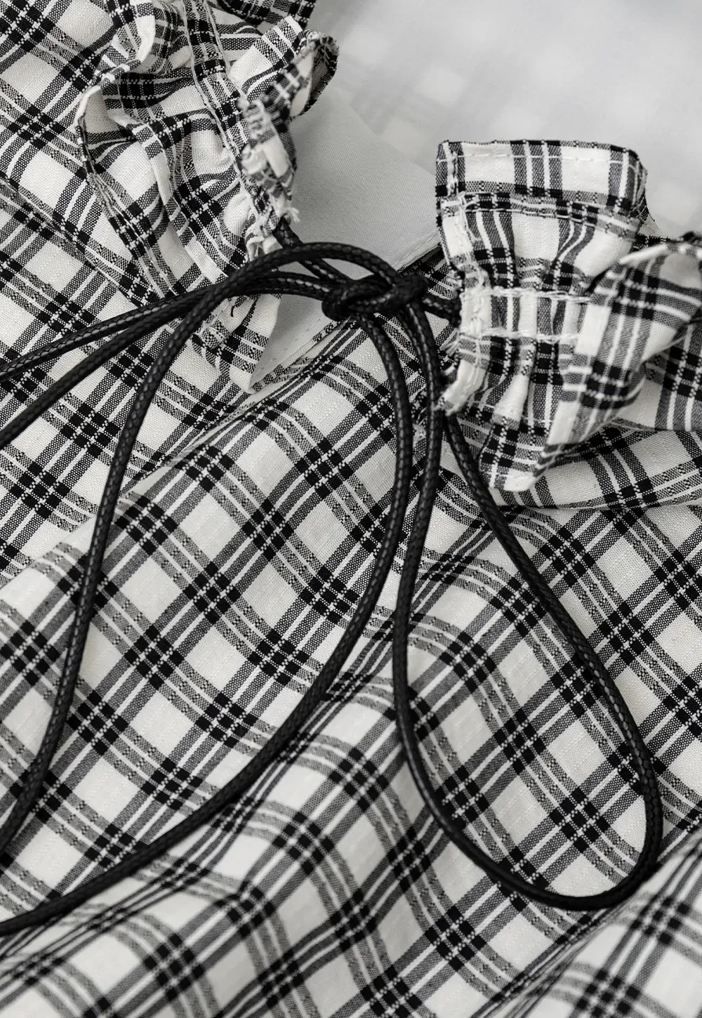 Ruffled Halter Neck Gingham Print Tank Top