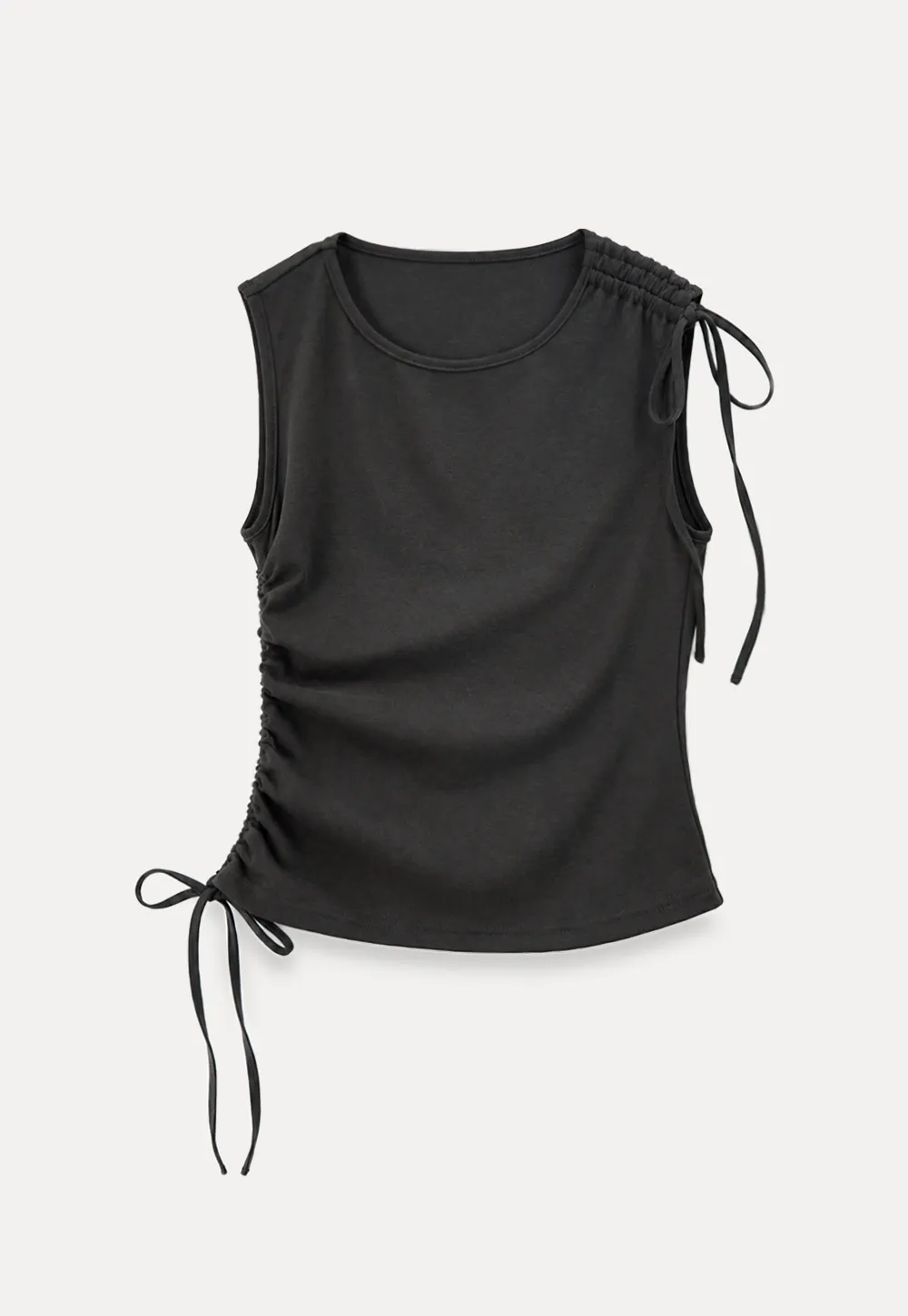 Sleeveless Tie Shoulder Dress with Flared Skirt