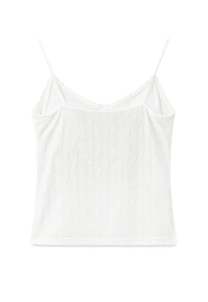 Lace Trim Cropped Knit Tank Top
