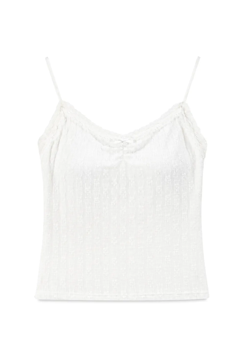 Lace Trim Cropped Knit Tank Top