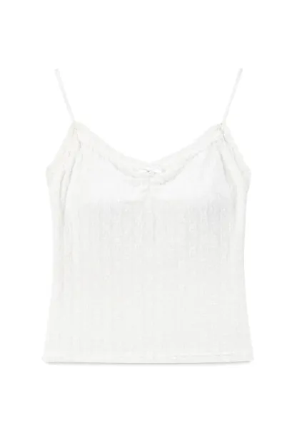Lace Trim Cropped Knit Tank Top