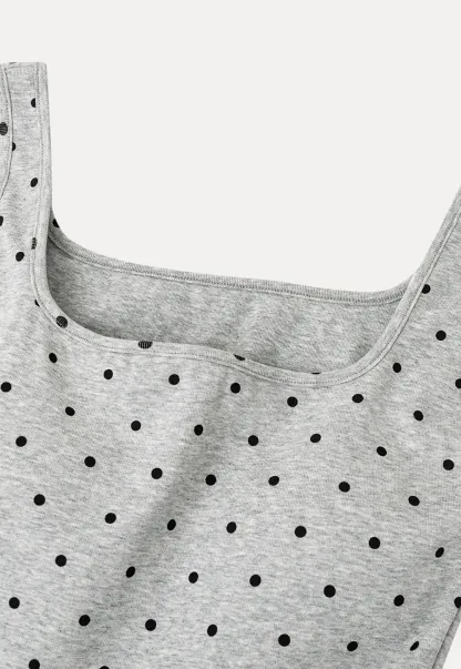 Polka Dot Print Cropped Tank Top