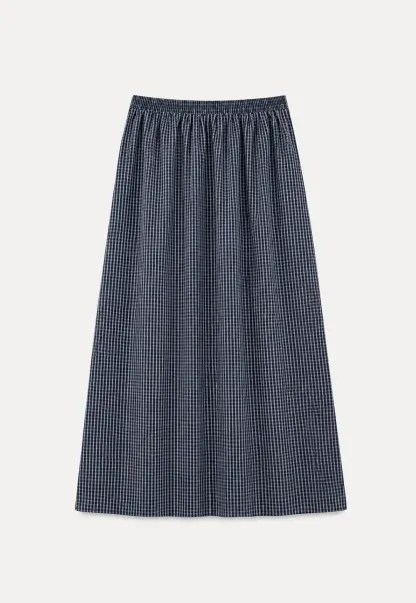 Gingham Check Ruched Bodice Tank Top and Pleated Skirt