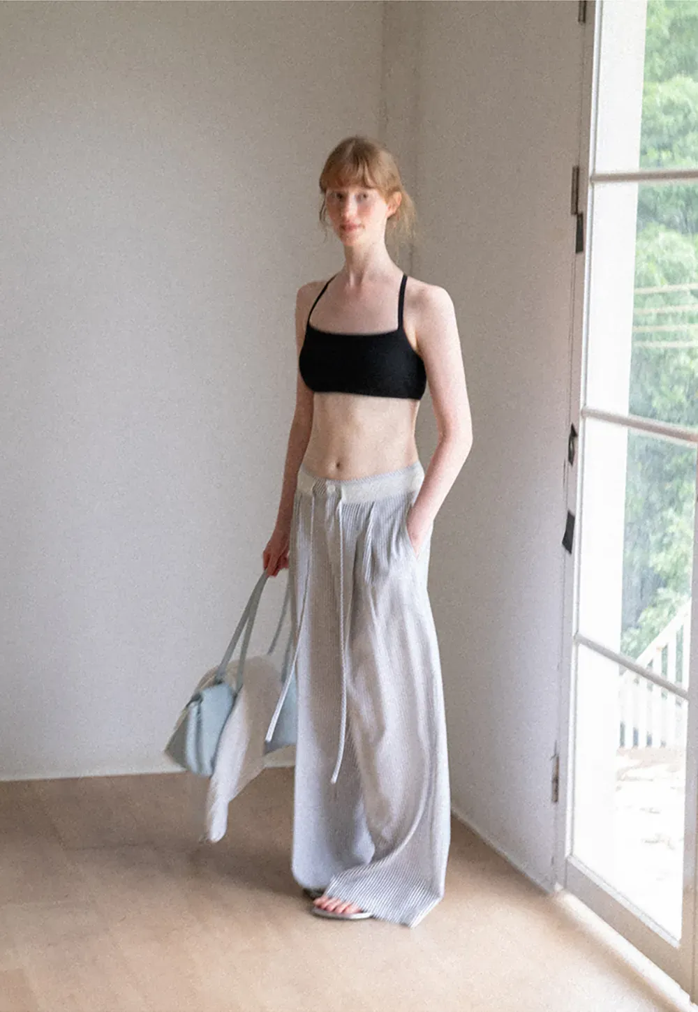 Cropped Square Neck Thin Strap Tank Top