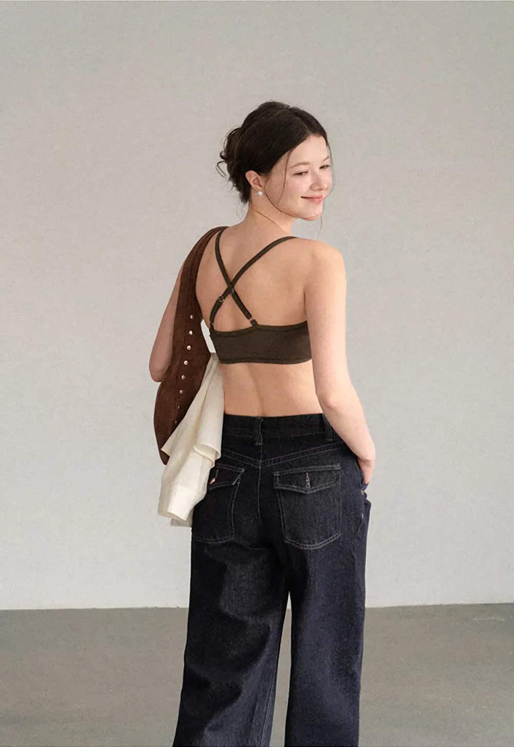 Cropped Square Neck Thin Strap Tank Top