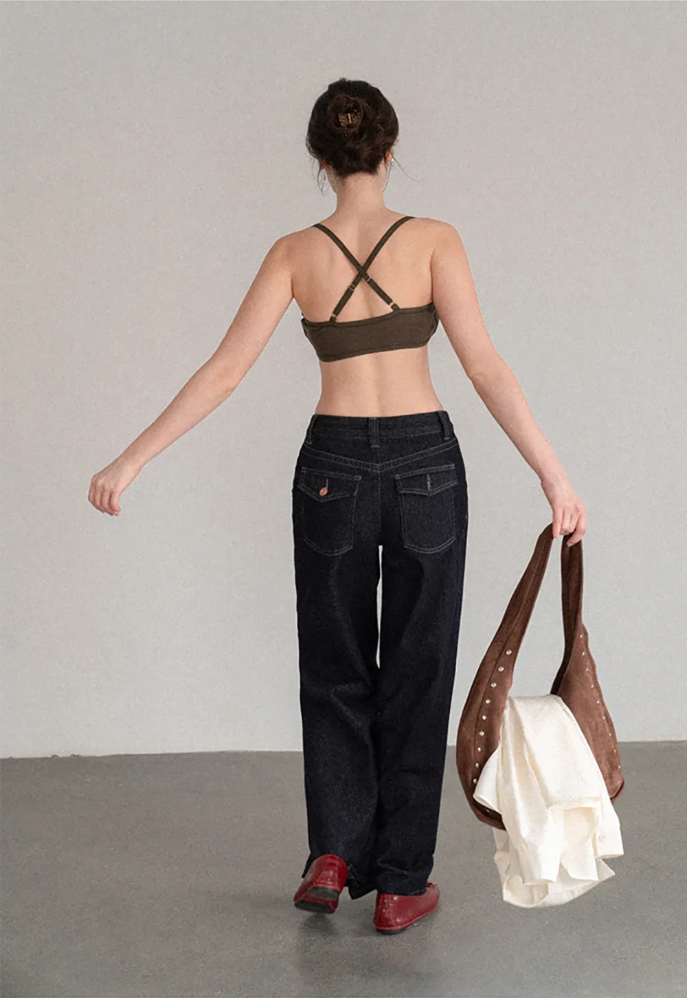 Cropped Square Neck Thin Strap Tank Top