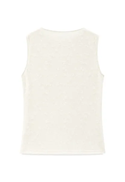 Textured Sleeveless Top with Asymmetrical Hem