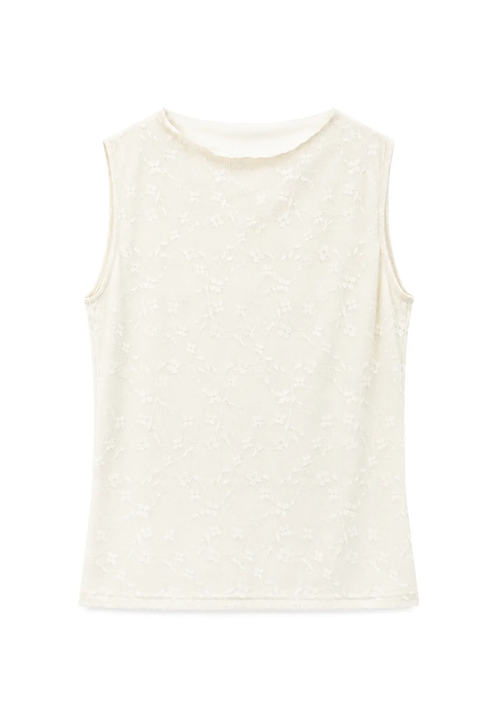 Textured Sleeveless Top with Asymmetrical Hem