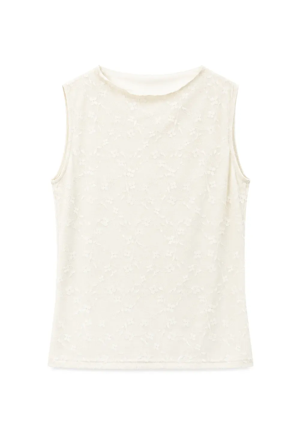 Textured Sleeveless Top with Asymmetrical Hem