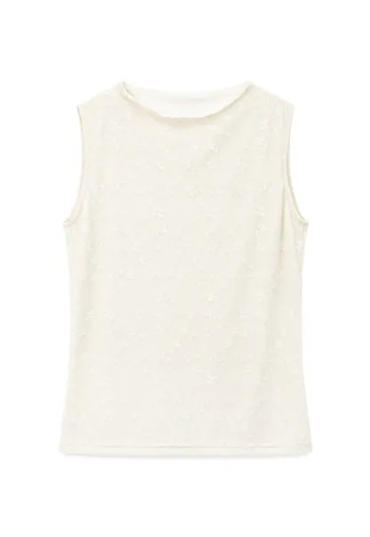 Textured Sleeveless Top with Asymmetrical Hem