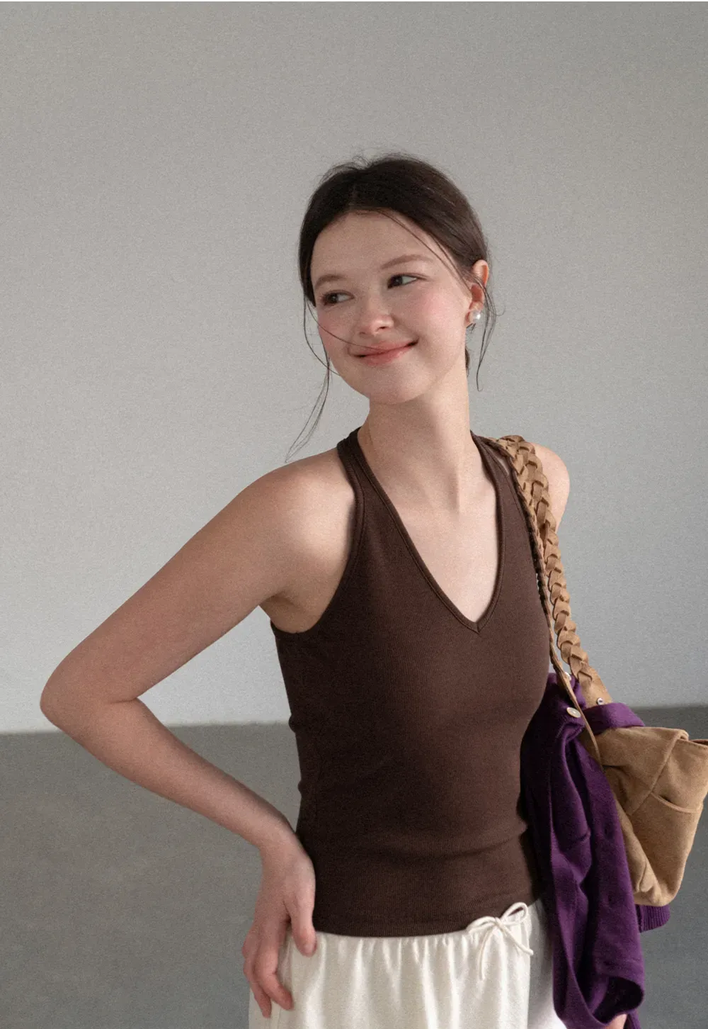 V Neck Halter Tank Top