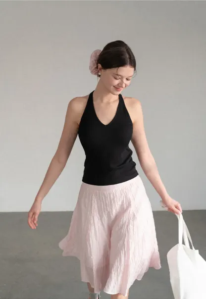 V Neck Halter Tank Top