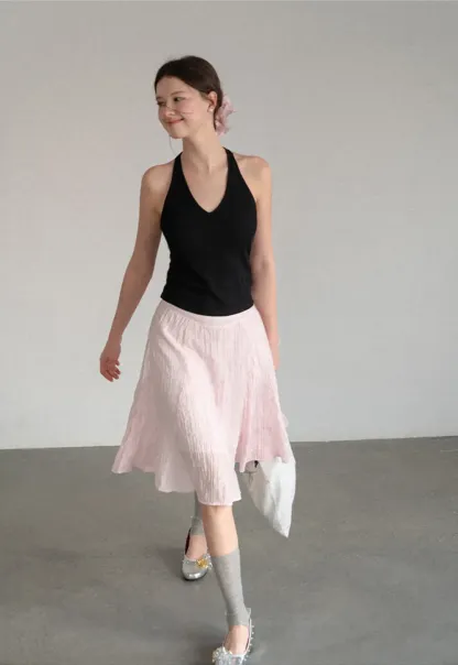V Neck Halter Tank Top