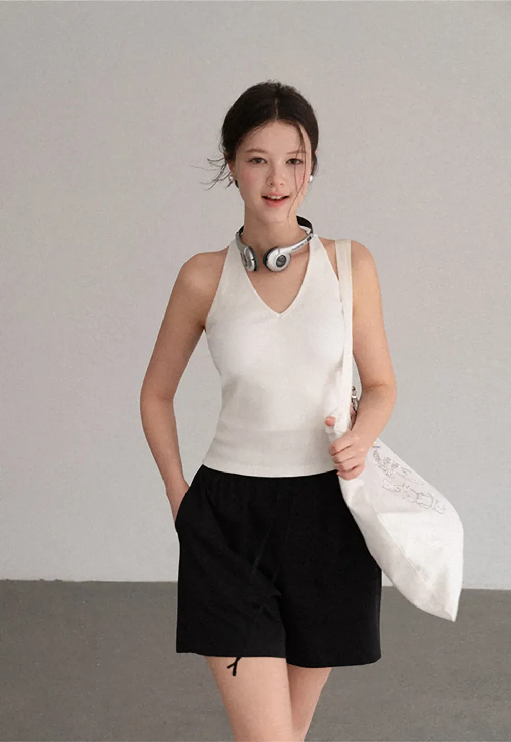 V Neck Halter Tank Top
